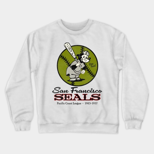 Defunct San Francisco Seals PCL Baseball Crewneck Sweatshirt by Defunctland